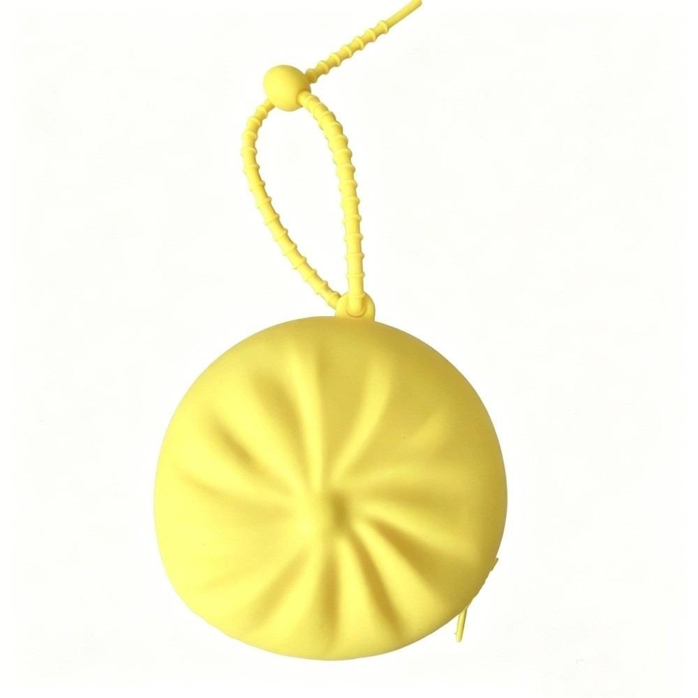Silicone Steamed Bun Coin Purse Creative Zippered Coin Pouch Backpack Charm жёлтый