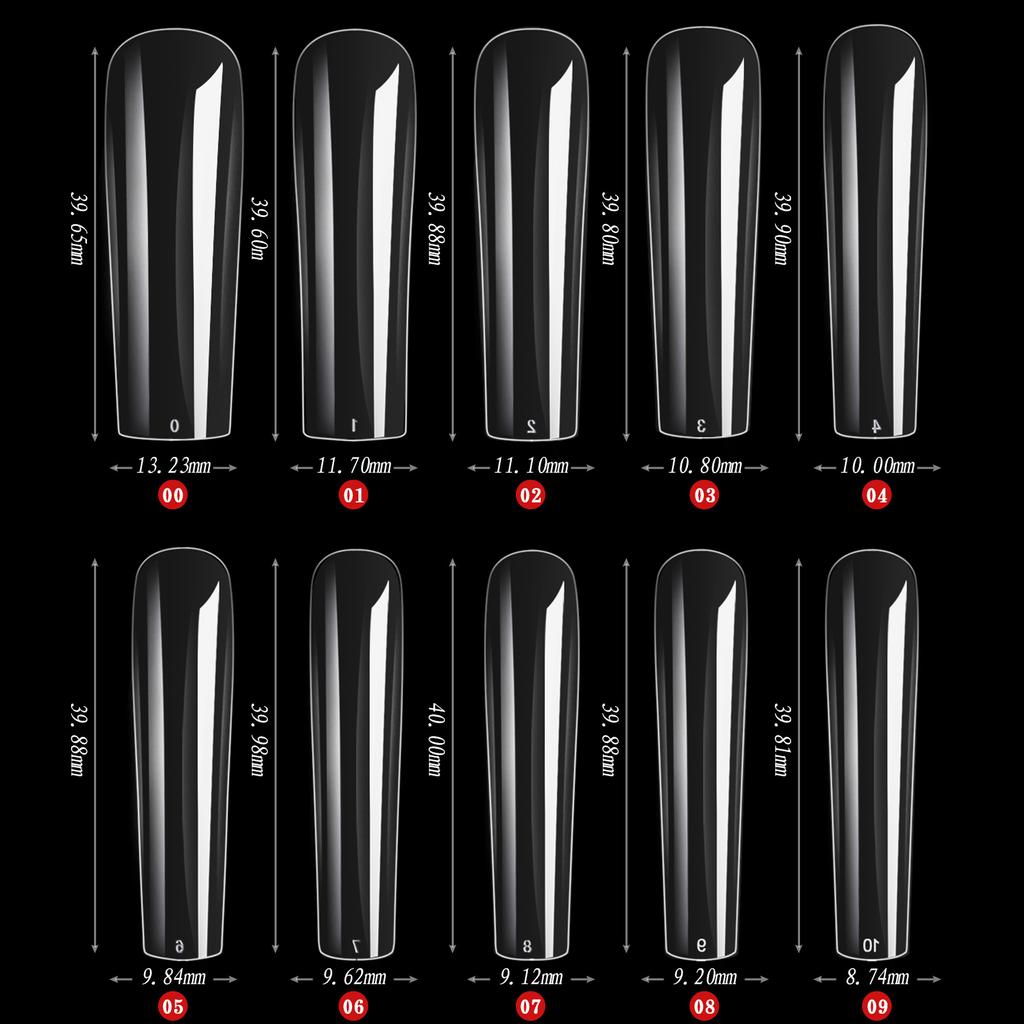 500PCS Extra Long Ballet False Nails Square White Clear XXL Press On Acrylic Nails Full Cover Fake Tips Manicure Extension Tools