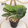 Artificial Monstera Leaves Vivid Fresh Keeping 9 Forked Fake Potted Green Plant Leaves Party Supplies