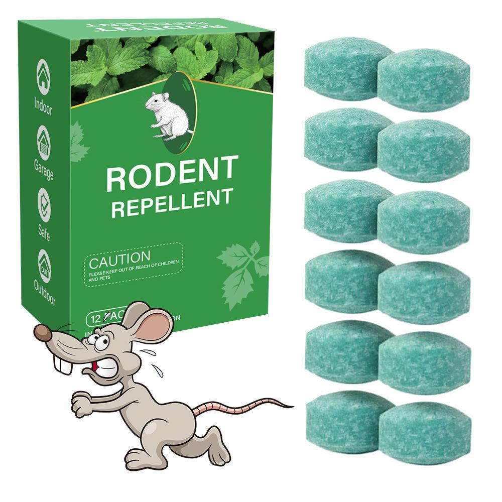 Natural Peppermint Rodent Repellent Balls 6 Packs, Plant-Based Mouse Deterrent Pellets, Camphor Alternative