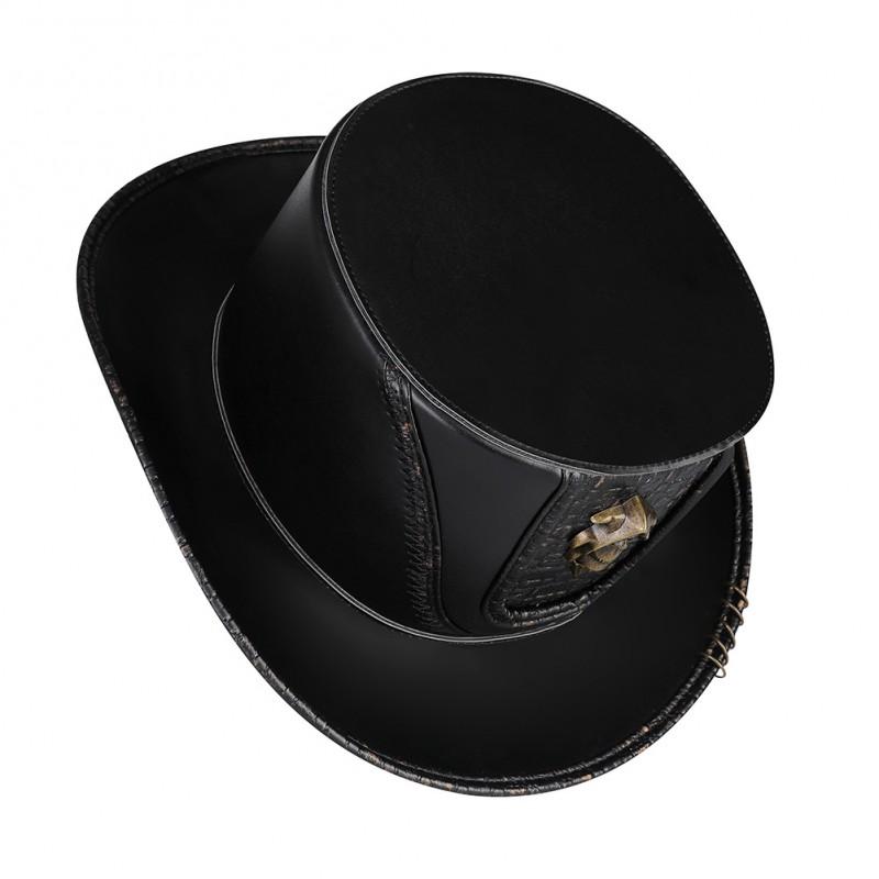 Steampunk Knight Costume Hat Halloween Party Cosplay Vintage Wide Brim Fedora Unisex Adult Accessory