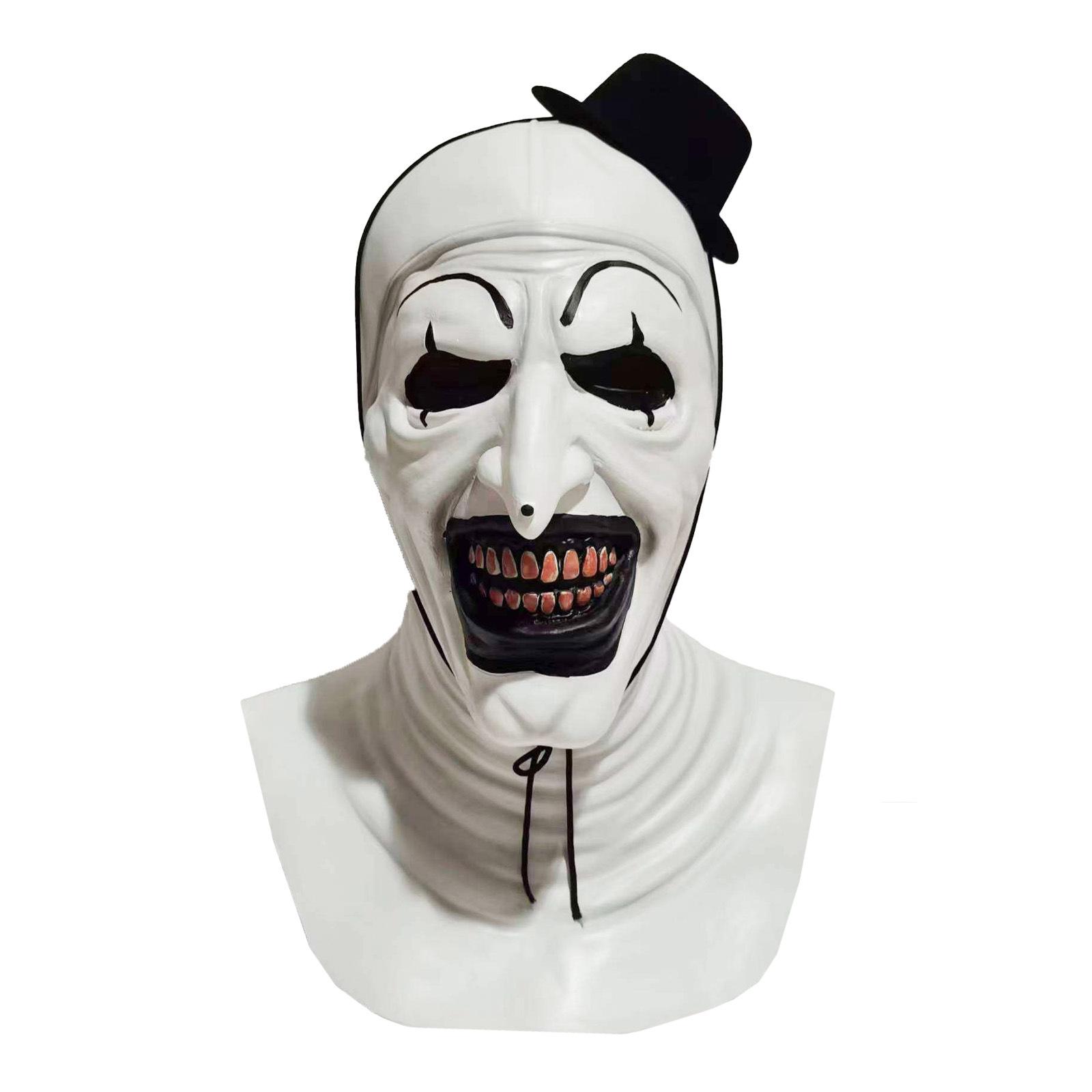 Horror Clown Mask Halloween Hat Trick Clown Headgear Masquerade Party Dress Up Demon Clown Broken Soul With Hat Clown Character