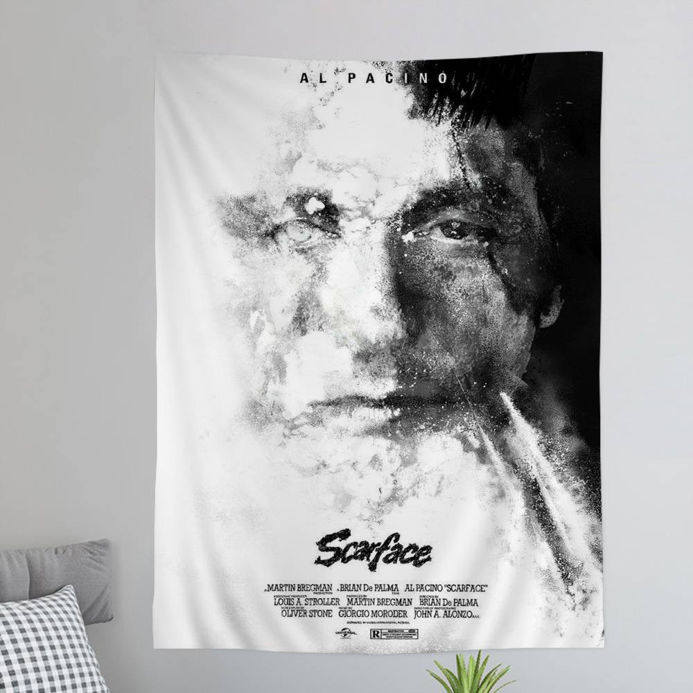 Vintage Classic Sscarface Chart Tapestry Art Science Fiction Room Home Decor Cheap Hippie Wall Hanging