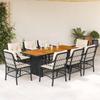 Vidaxl 9-Cz. Conjunto de Móveis de Jardim com Almofadas, Preto, Rattan PE