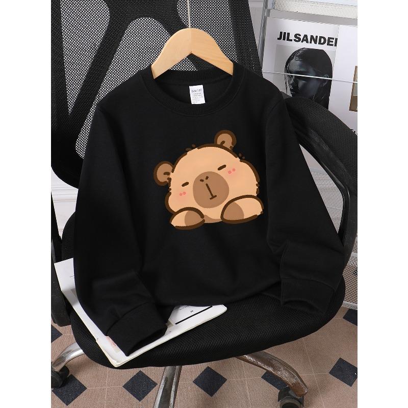 Kids Sweatshirt ,Cute Bear Plush Design Crew Neck Fashion Sweatshirt, Autumn and Winter Top, Children's Sweatshirt