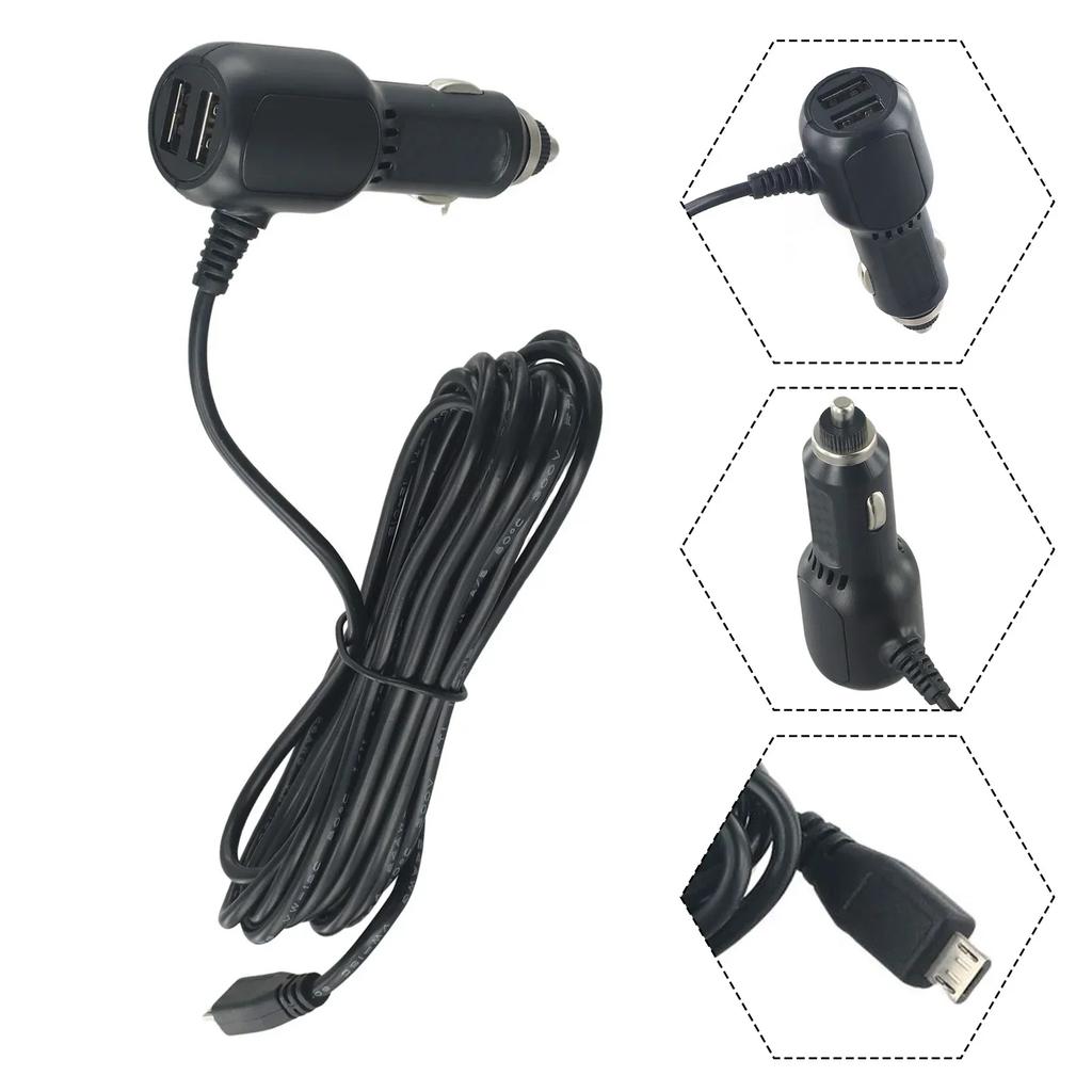 Brandneues Dashcam-Autoladegerät ABS Mini-USB Spannungsanzeige Breite Kompatibilität 5V Blaue LED-Leuchte Multifunktion