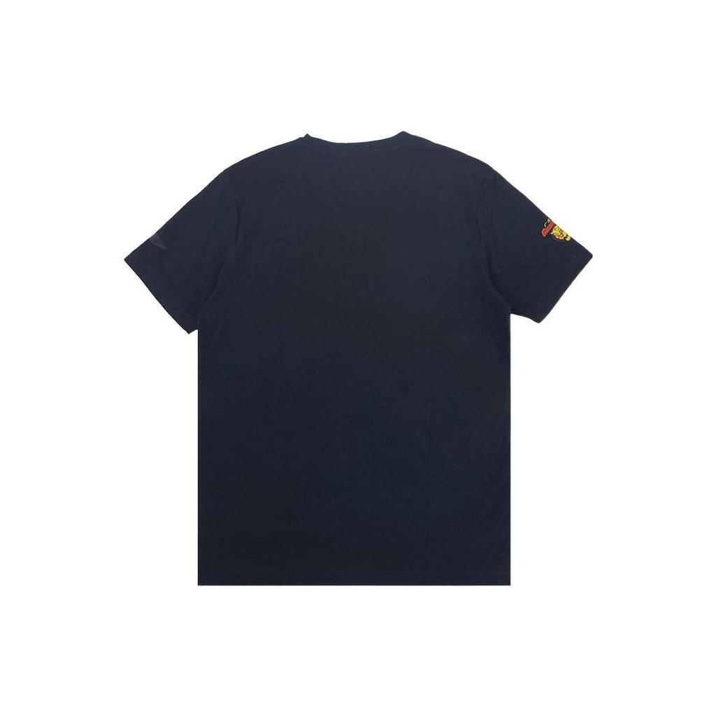 Li Ning Tiger Letter And Number Print Round Neck Short Sleeve T-Shirt Men Tops Black ATSSC31-1
