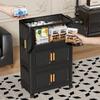 Foldable Plastic Storage Box with Wheels - Multi-layer Organizer Cabinet for Bedroom and Bedside