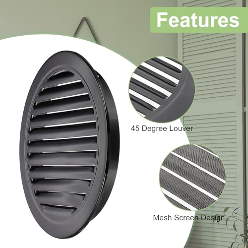 PATIKIL Round Air Vent Cover, 298mm Opening Diameter, Aluminum, for Natural Ventilation, Home Renovations, Bathrooms, Kitchens, and Wall-Mounted Home
