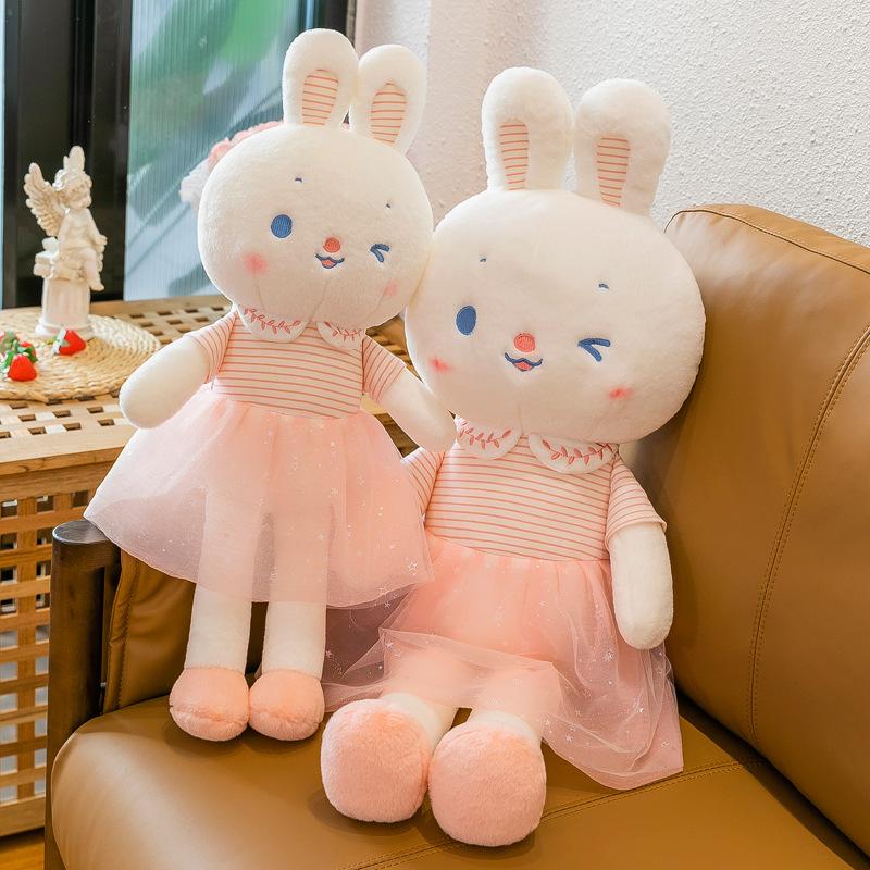 New Creative Sweet Rabbit Plush Toy Skirt Rabbit Doll Throw Pillow Children's Doll Soothing Rag Doll