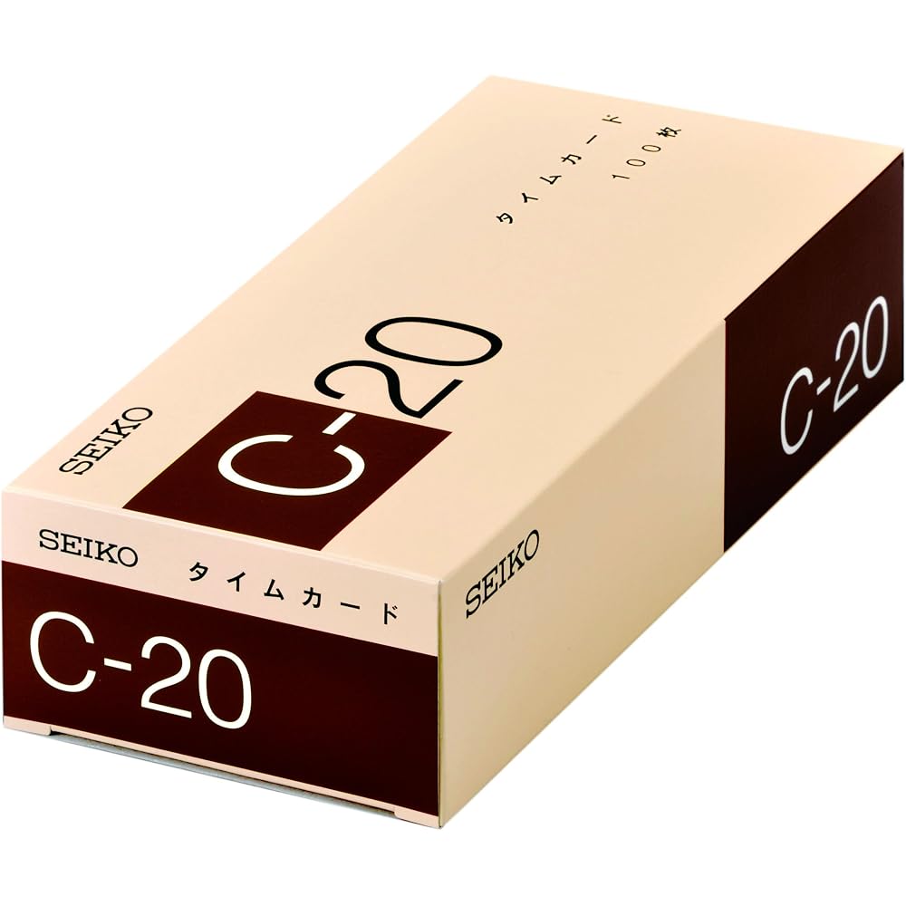 Seiko Solutions Time Cards C20 Cards, 100 Cards per Pack, Seiko CA-C20