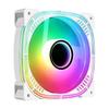 AGB 12cm RGB Temperature-Controlled Chassis Fan, Large 4-Pin, White/Black, Synchronous Cooling