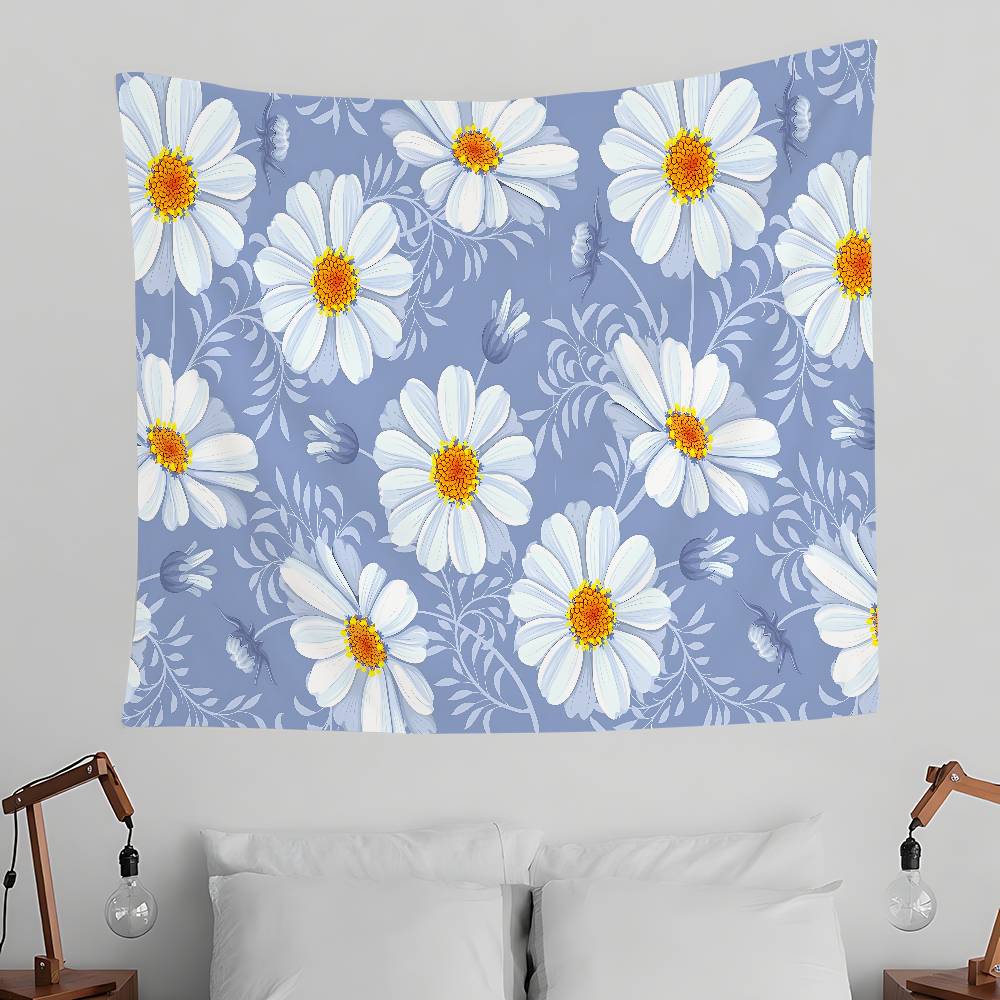 Rose Daisy Tapestry Wall Hanging Tapestry Art Deco Blanket Curtain Hanging At Home Bedroom Living Room Decor