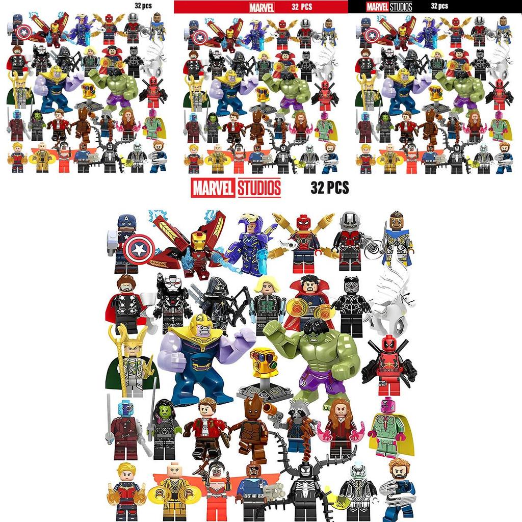 Marvel Superhero Boy Puzzle Building Block Set 32pcs Plastic Material 4.5cm Height