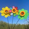 Větrný mlýn Slunečnice s osmi listy Rotující Slunečnice Větrná spirála Kůl Stojící Zahradní Květina Větrník Venkovní Párty Dekorace Dětské Hračky