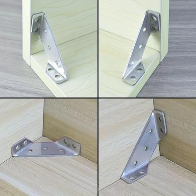 10Pcs  Trapezoidal Bracket, Corner Code, Stainless Steel-Shelf , Accessories