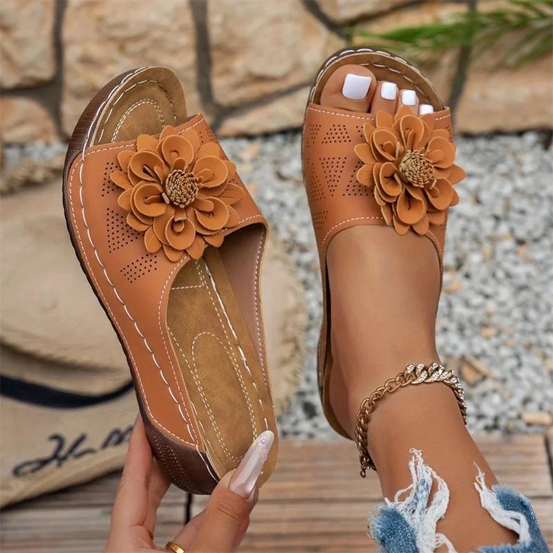 Fashion Women Slippers Non-Slip Walking Shoes Slip on 2025 Summer New Wedge Sandals Women Party Slippers Woman Footwear Slides Women