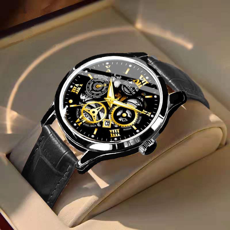 Bubble Brand Men s Luminous Quartz Roman Skeleton Waterproof Watch No Gift Box