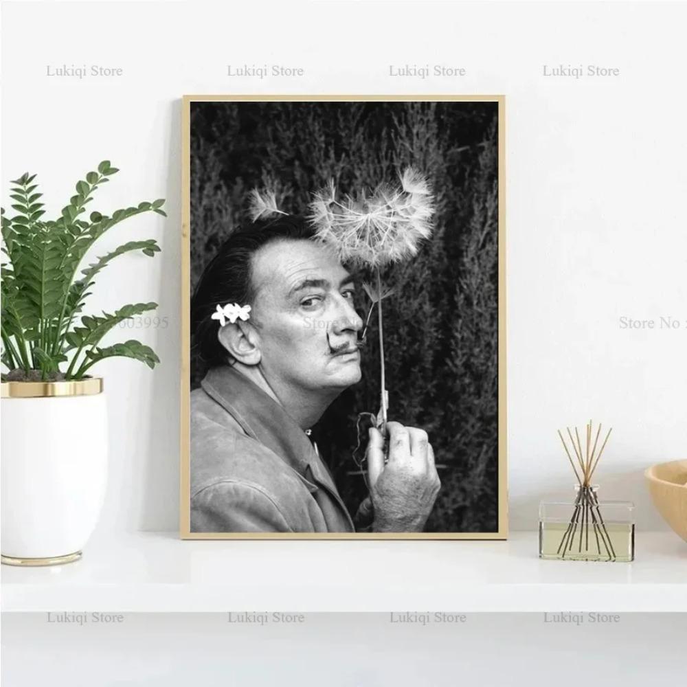 Poster Imprimeuri Portret Alb Negru Salvador Dali Fierbinte Cadouri Artist Pop Pictură pe Pânză Artă de Perete Imagine Living Decor Acasă