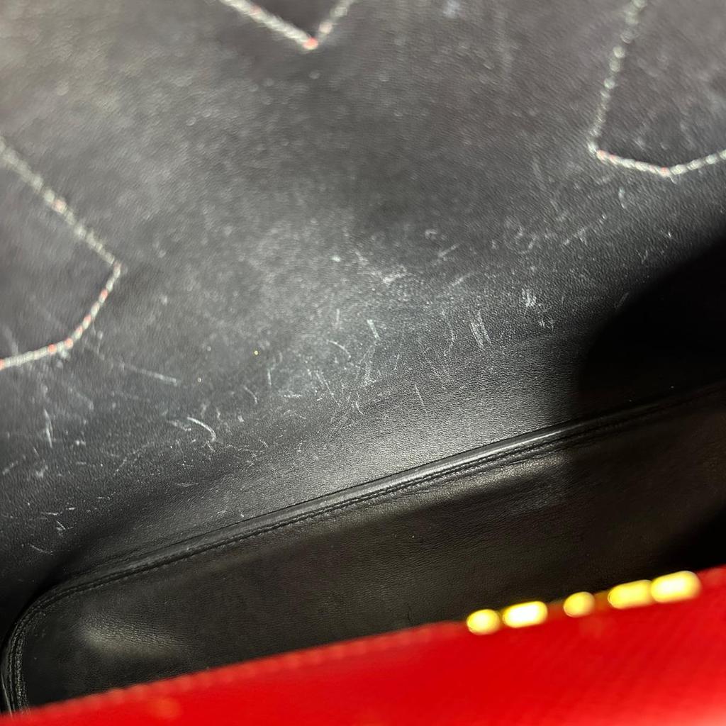 PRADA Safiano 2 way bag Handbag Cowhide Red Women BN2775 Used