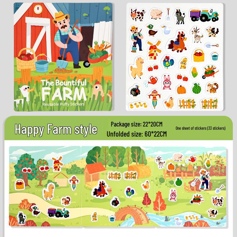 Quiet Early Education Bubble & Jelly Sticker Book for Kids