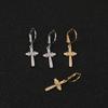 Luxury Rhinestone Cross Earrings For Women Fashionable Niche High End Ear Cuffs Elegant Jewelry
