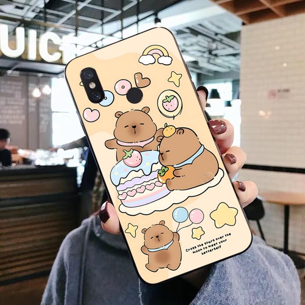 Cartoon Capybara Phone Case For Xiaomi Mi 5X 8 9 10 11 12 Lite Pro 10T PocoX3pro PocoM3 Note 10 Pro Lite