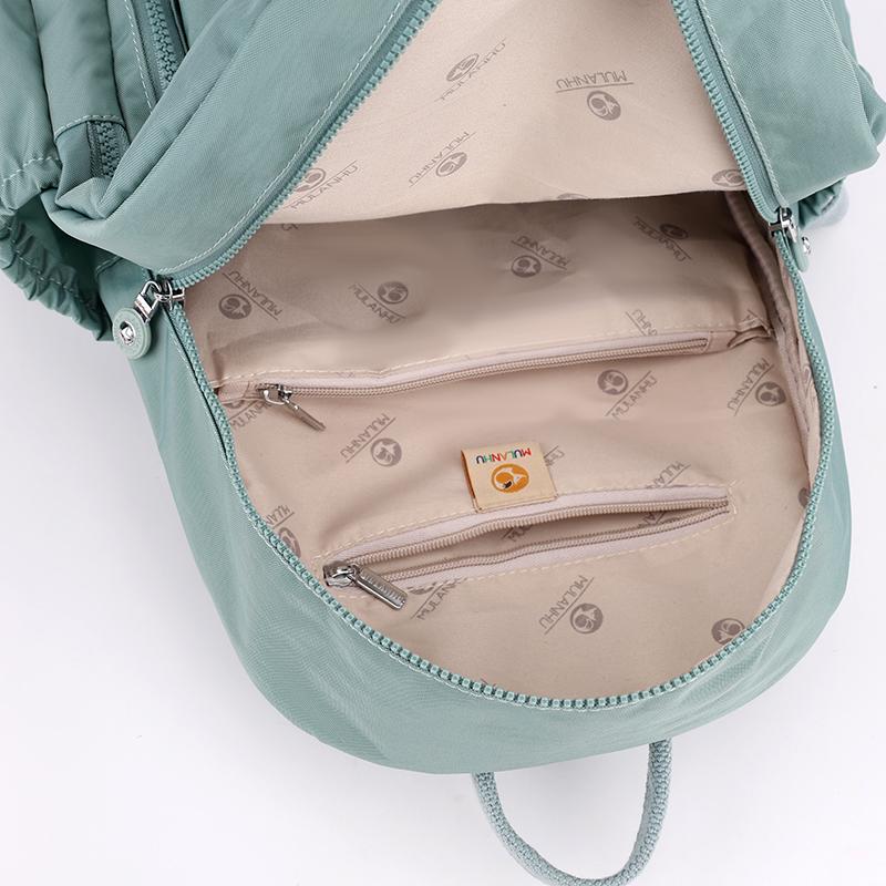 Solid Color Backpack Nylon Women's Backpack Travel Schoolbag