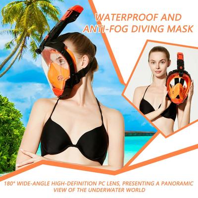 Full Face Snorkel Cover Panoramic View Snorkeling Face Cover Underwater Breathing Equipment With Automatic Drainage For