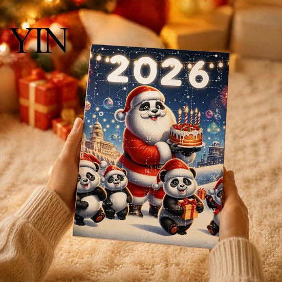 Decorative Acrylic Hanging Christmas Panda Advent Calendar, 24 Days Countdown Contains Tree Ornament Set Ornaments, Cute Decorations for Home