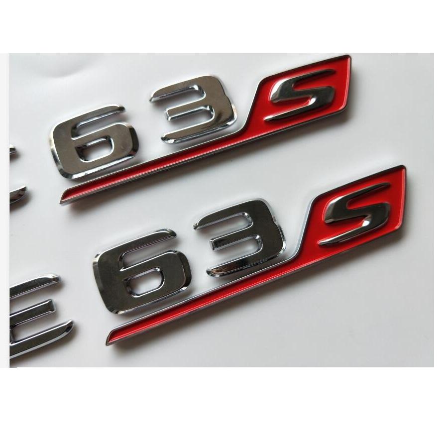 Chrome Red Letters C63s E63s S Trunk Emblems Badges for Mercedes Benz W205 W212 W213 AMG