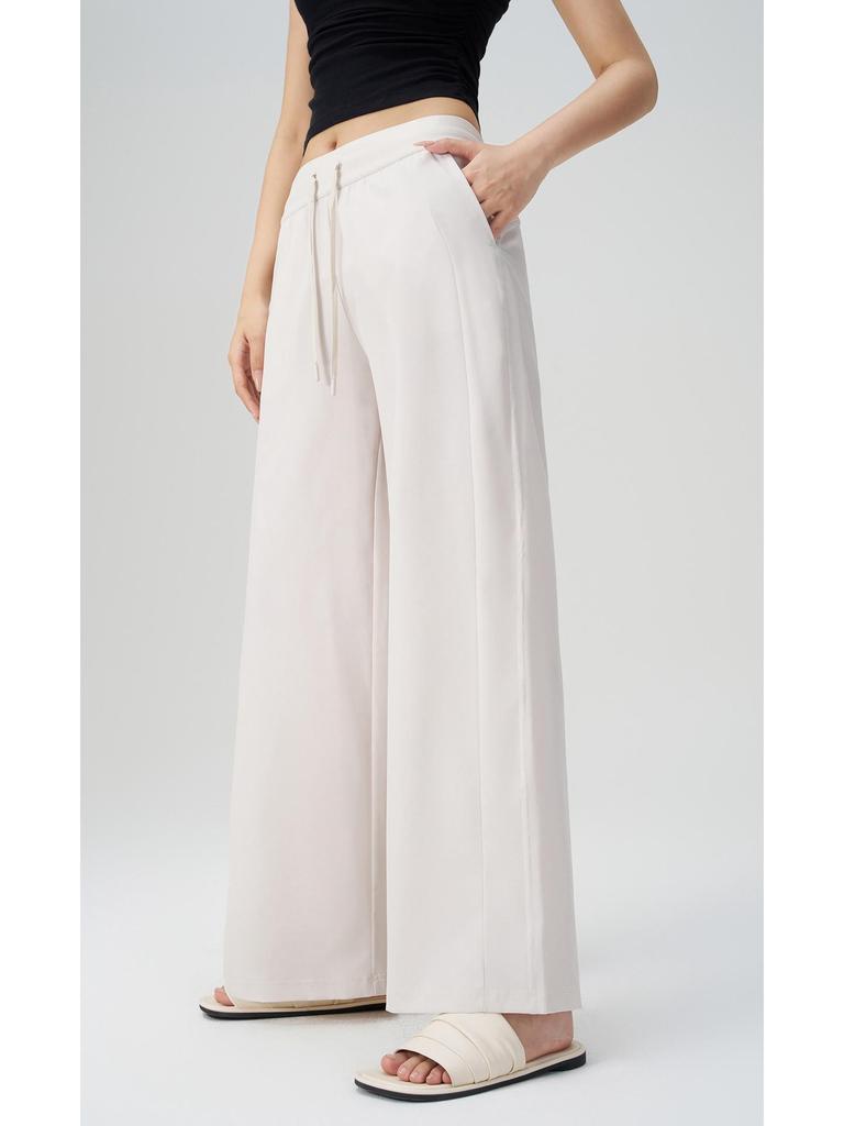 Women's High Waist Wide Leg Yoga Pants with Sun Protection and Pockets