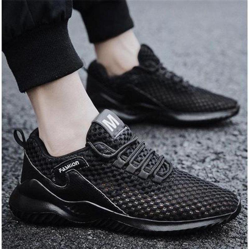 Pantofi de vară cu plasă respirabilă pentru bărbați, pantofi casual de alergare anti-miros, pantofi de student albi pentru bărbați cu plasă subțire decupată respirabilă