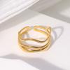 LATS Stainless Steel Lava Irregular Hollow  Ring for Women Metal Texture Waterproof Daily Simple Stylish Golden Rings Jewelry