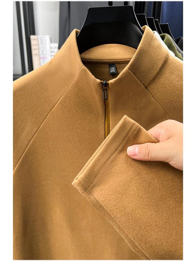 Men's Thermal Fleece Half-Zip Long-Sleeve Hoodie