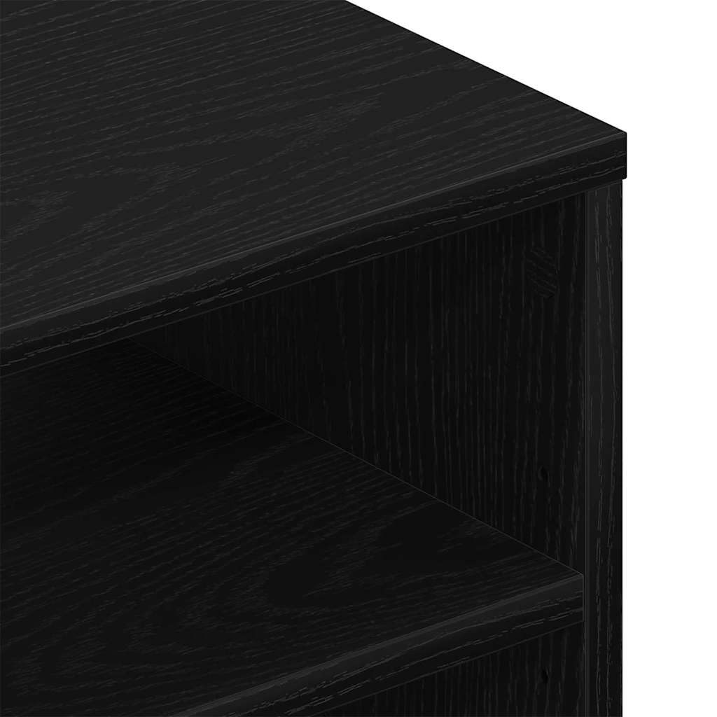 Wall Mounted Shelf In Black Oak Effect 102 X 30 X 29 Cm Engineered Wood