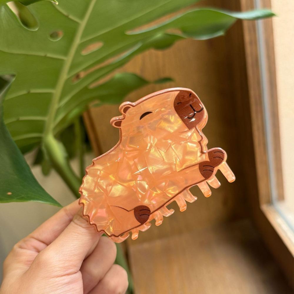 1/3Pcs Acrylic Miss Hippo Hair Claw Kawaii Cartoon Capybara Hair Clip Small Shark Clip Set  Girls