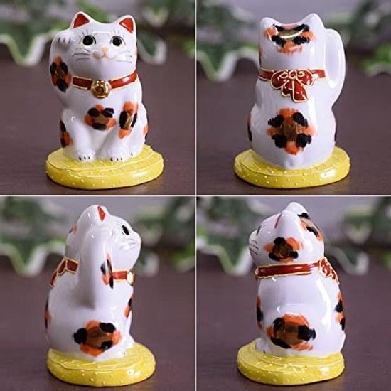 Waza no Kura stylish good luck ornament Kutani ware oval cat right paw raised Kinsanke opening celebration house kanreki koki kiju birthday present