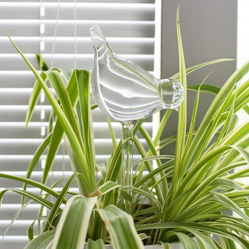 Imitation Glass Plastic Bird Plant Waterer Bird Shape Design Hand Blown Plant Watering Bulbs Garden Water Seepage Drip Device