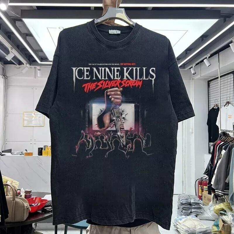 Ice Nine Kills The Silver Scream Album Basic Black 90s Classic T shirt Reprint Unisex T-Shirt L