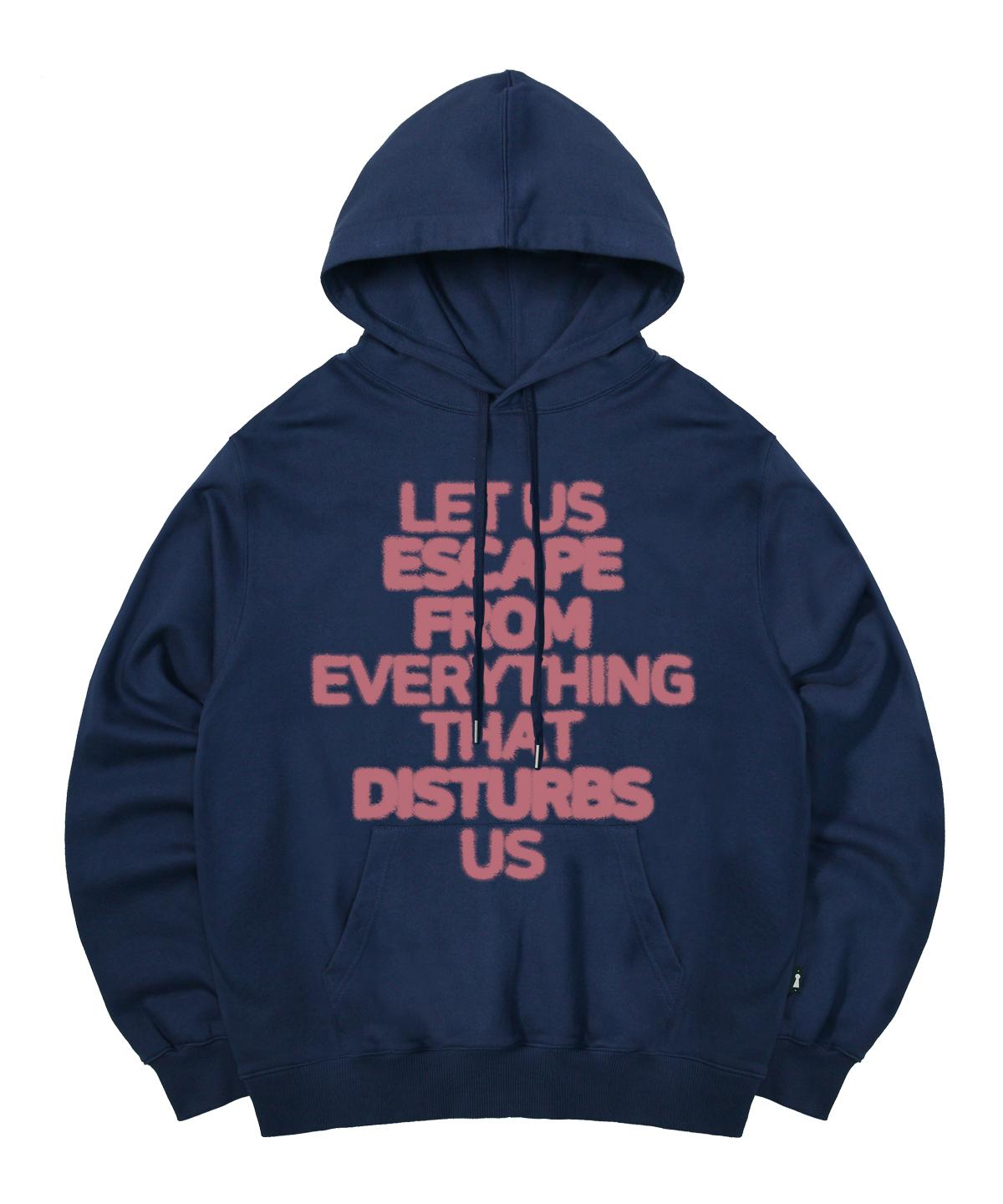 Escape From About Us Print Hoodie Deep Blue L