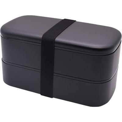 Mitani Yamanaka Lacquerware Bento ZEIT Made In C17602 Box, 2-tier, Antibacterial, Approx. 1000ml, Black, Japan,
