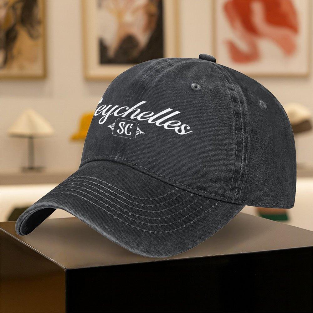 Seychelles SC Printed Baseball Cap Retro FlatBrim Hat for Unisex Women