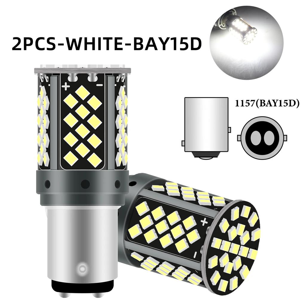 2pcs 1156 BA15S 1157  T20 7440 W21W 7443 W21/5W 2025chip 81smd  LED Car Tail Bulb Brake Reverse DRL Turn Signal Light 12V Canbus