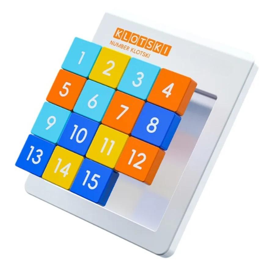 Number Klotski 4x4 Macaron Magnetic Speed Sliding Block Game Educational Puzzle Toy Brain Tester for Kids Children Birthday Gift
