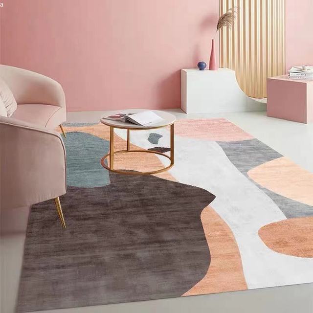 Pink Maiden Room Carpet Living Room Sofa Coffee Table Abstract Gradient Simple Bedroom Bedside Rugs For Bedroom Home Decoration