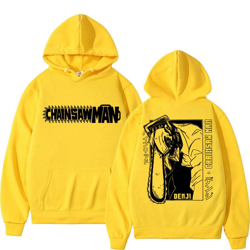 Mange Y2k Japan Anime Chainsaw Man Hoodie 90er Vintage Langarm Makima Harajuku Übergroß Fleece Kapuzenpullover Sweatshirt
