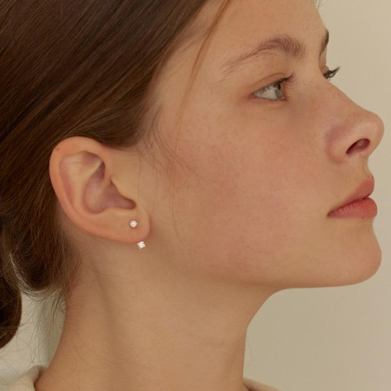 Lewe Two way clear earring