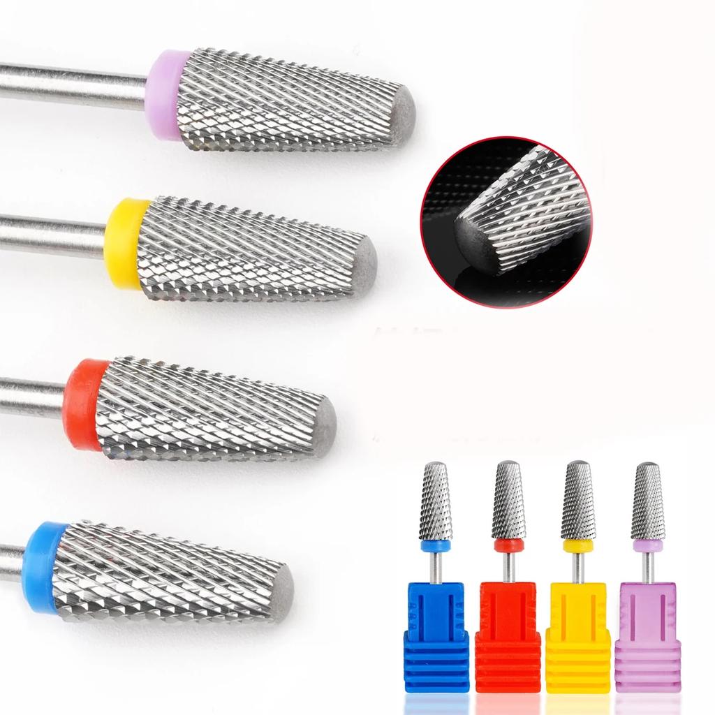 1pc 5 In 1 Tungsten Steel Nail Drill Bits, for Electric Nail File Manicure Machine, Professional Nail Art Drill Bit Set