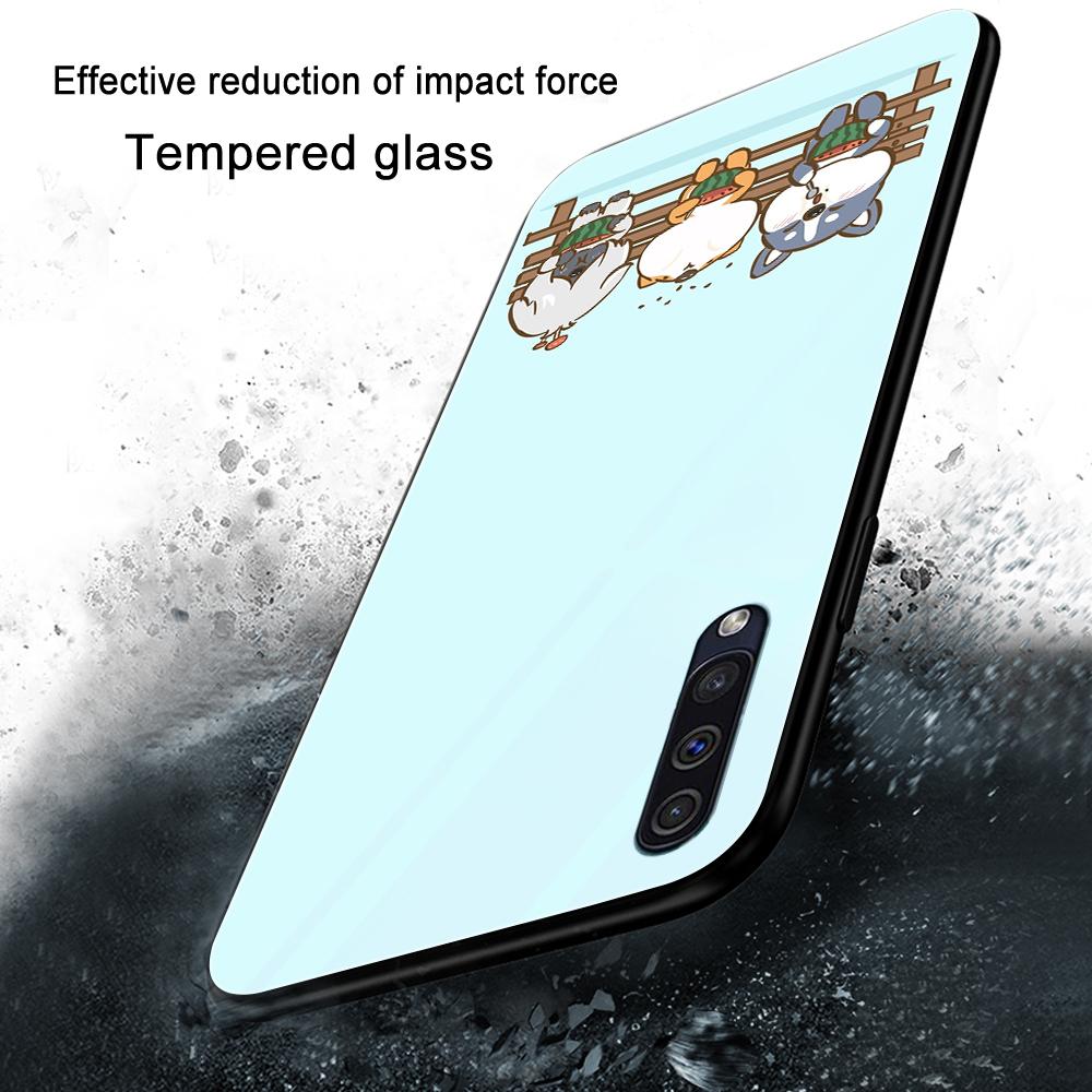 Süße Corgi Hund Hülle für Samsung Galaxy A52 A70 A71 A73 A53 A13 5g A03 A72 A22 A21s A03 Core A42 Gehärtetes Glas Cartoon Cover